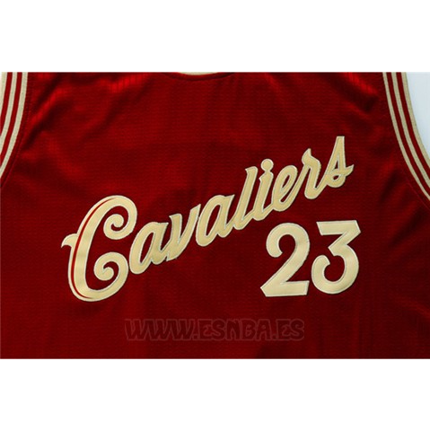 Camiseta Navidad 2015 Cleveland Cavaliers LeBron James #23 Rojo